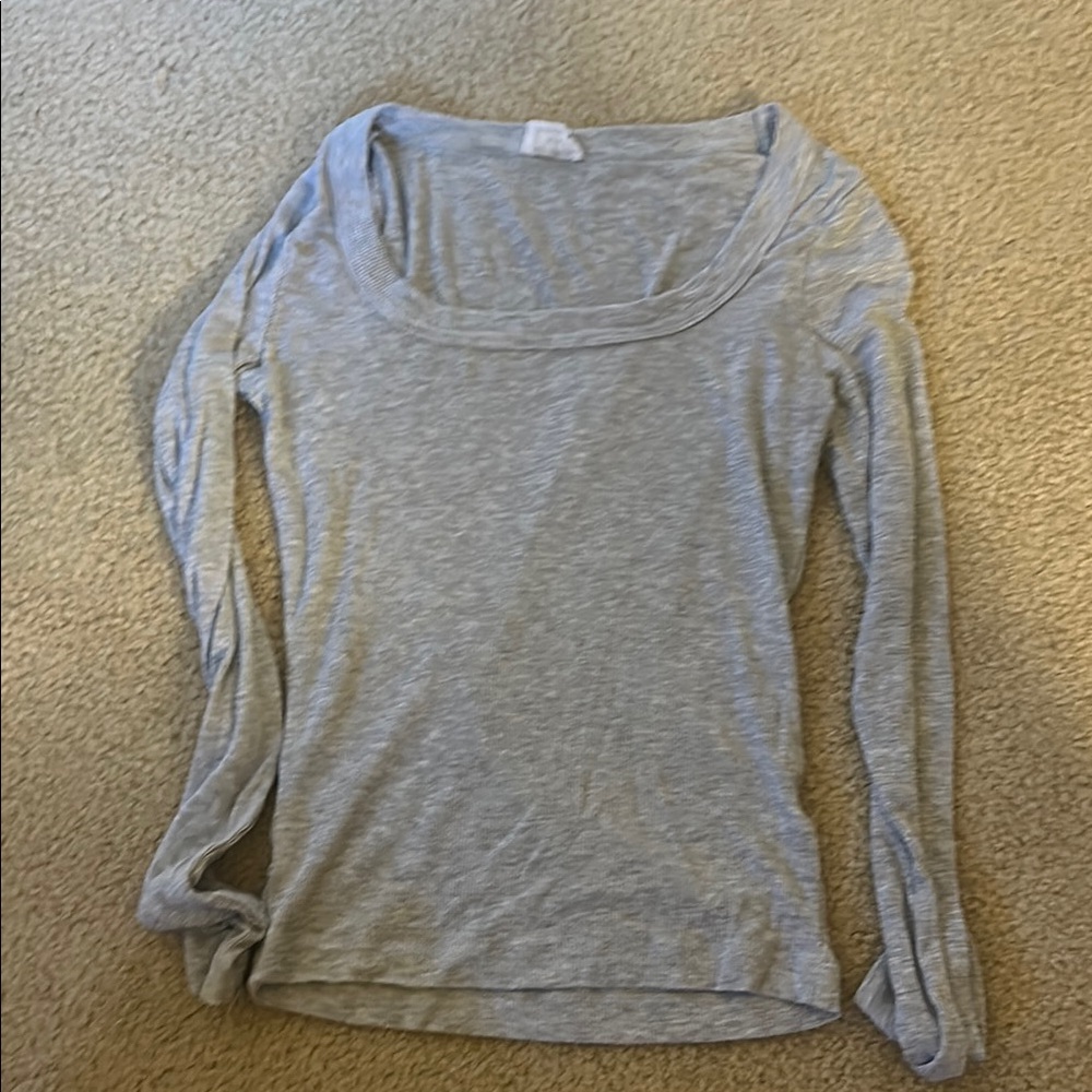 Cotton On Fitted Gray Long Sleeve Tee